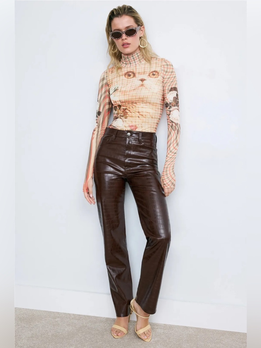 *Flawed RTR AFRM Zadie Cat Power Mesh Long Sleeve Top (0294)